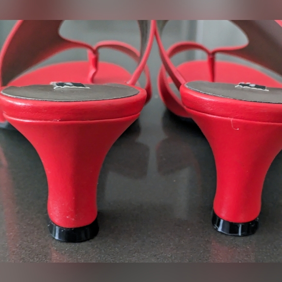 Array Red Sandal Heels Size 11M 3" Heel Flip Flop Straps NWOB - Picture 6 of 12